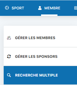 Lien Recherche multiple dans le panneau latéral
