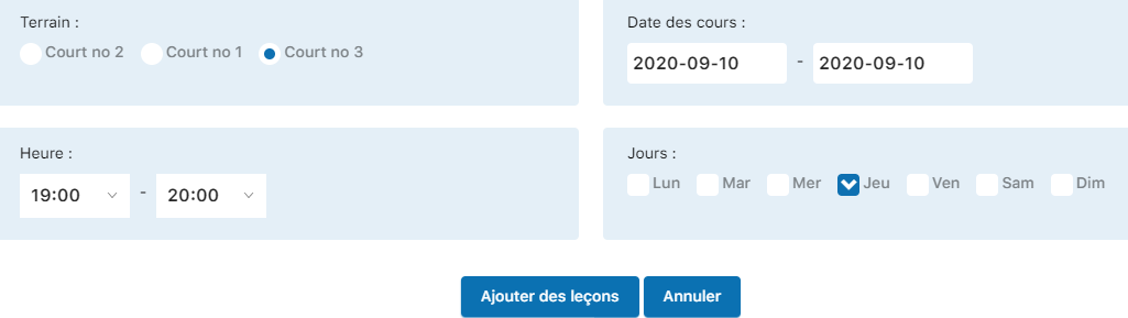 Saisie de la date et des heures