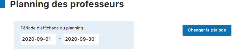 Sélection de la période